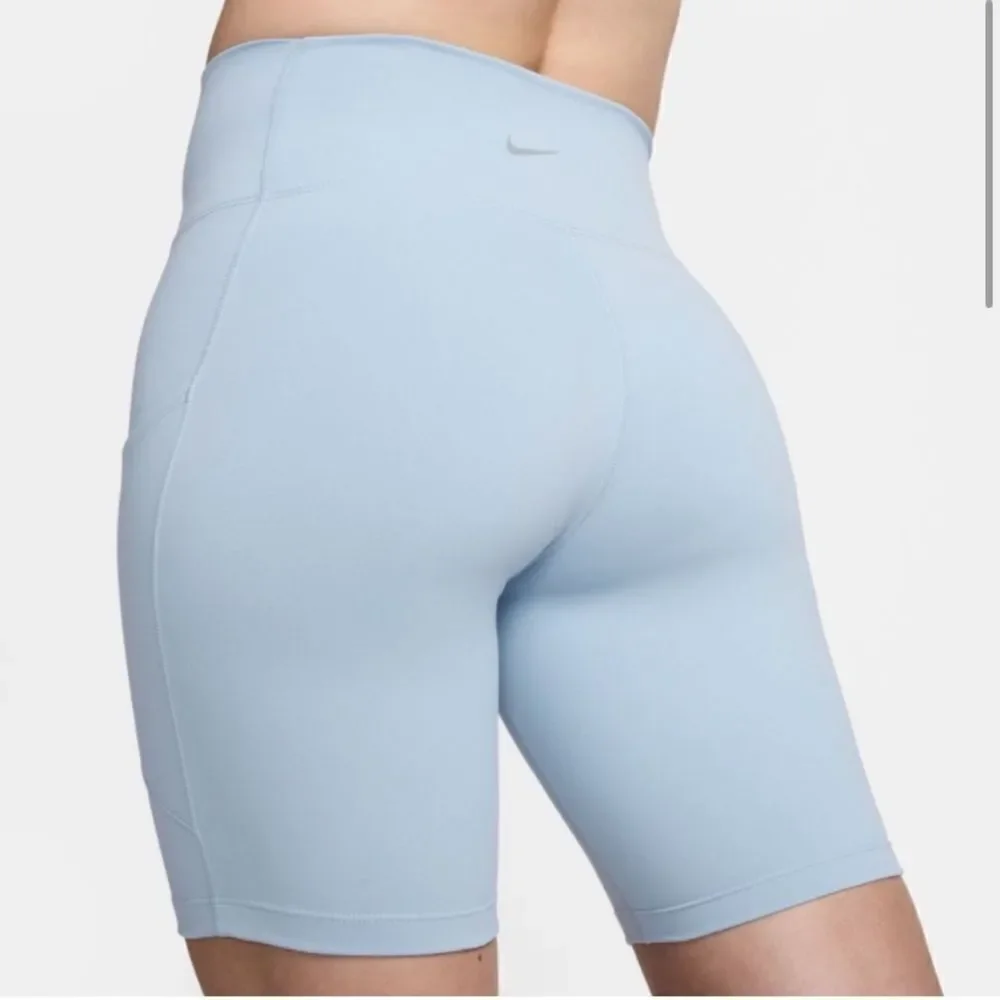 NWT Nike One Dri-Fit Blue High Rise 8” Length Athletic Biker Shorts
